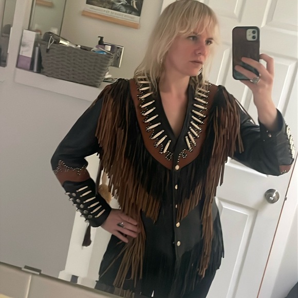 Perfect condition Zony Inc. Fringed Leather Jacket - Picture 6 of 6